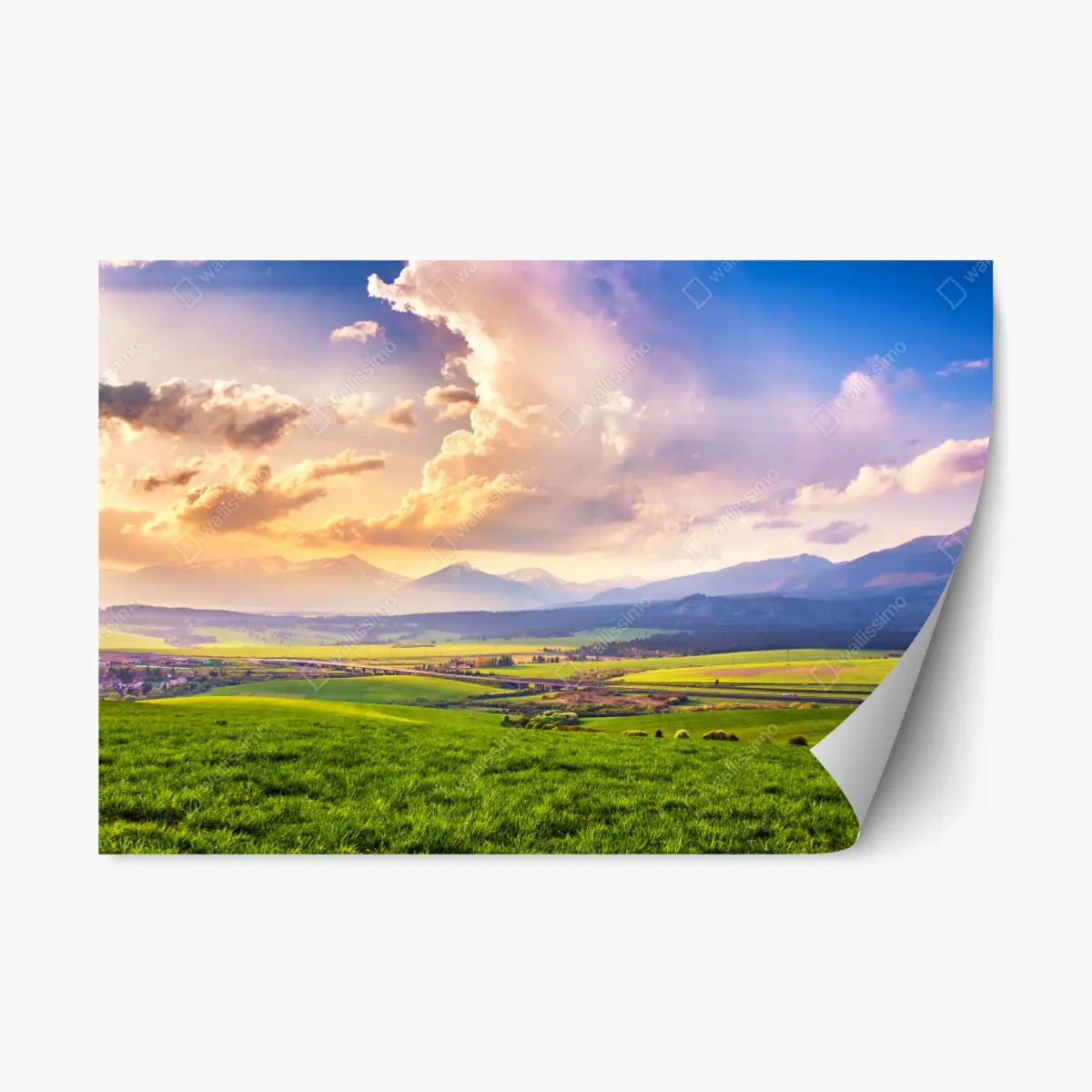 Repositionierbarer Aufkleber frühlingshafte panoramalandschaft der Tatra, Slowakei – Pixers®