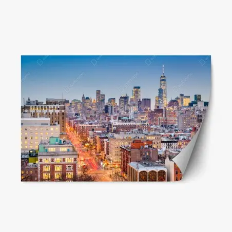 Repositionierbarer Aufkleber New York skyline bei dämmerung – Pixers®