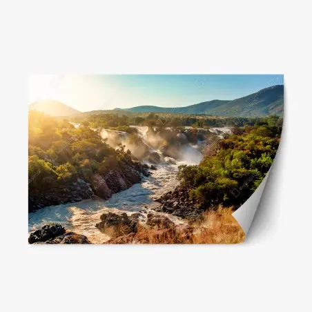 Repositionierbarer Aufkleber sonnenaufgang über Epupa-wasserfälle – Pixers®
