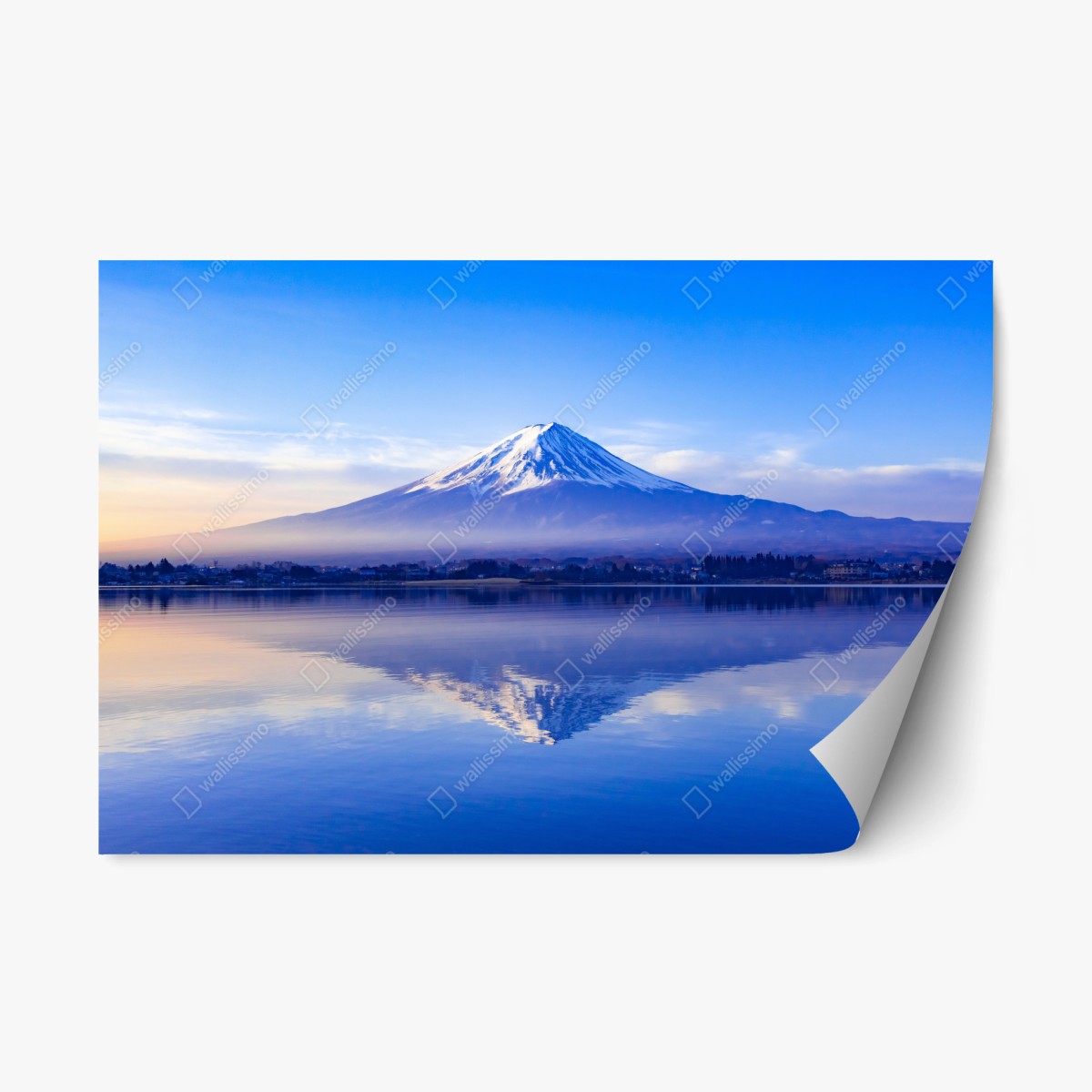 Repositionierbarer Aufkleber Mount Fuji morgendliche reflexion über ruhigem see – Pixers®
