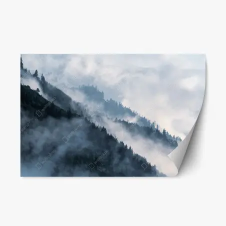 Repositionierbarer Aufkleber nebelverhangene bergkämme – Pixers®