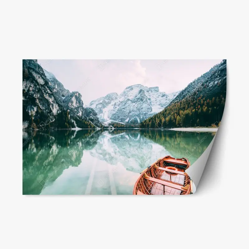 Repositionierbarer Aufkleber ruhige spiegelungen am Pragser Wildsee
