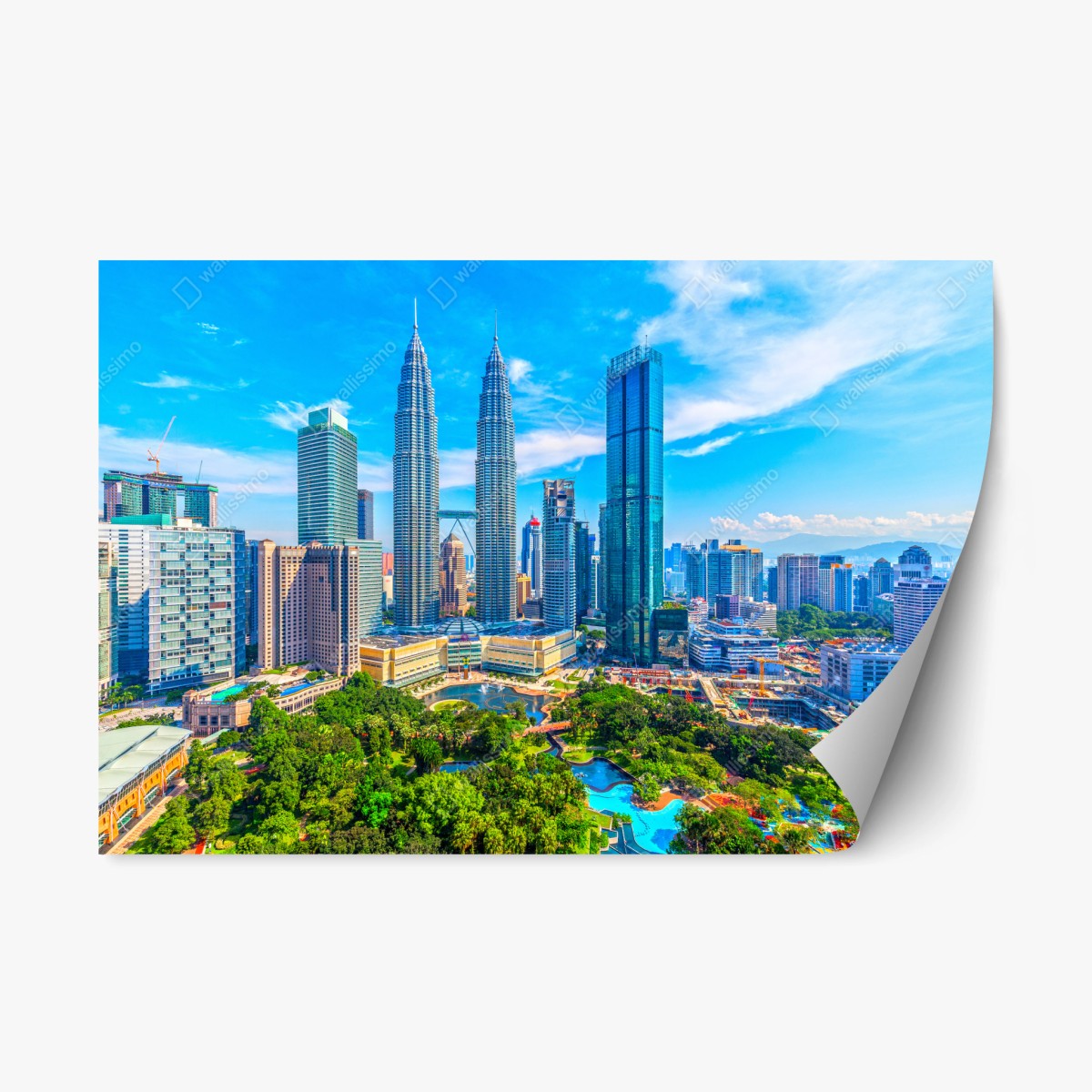 Repositionierbarer Aufkleber Kuala Lumpur skyline mit den Petronas Towers – Pixers®
