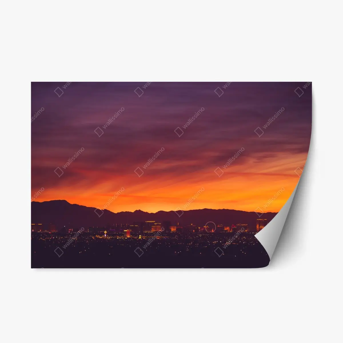 Repositionierbarer Aufkleber Las Vegas sonnenuntergang skyline panorama – Pixers®