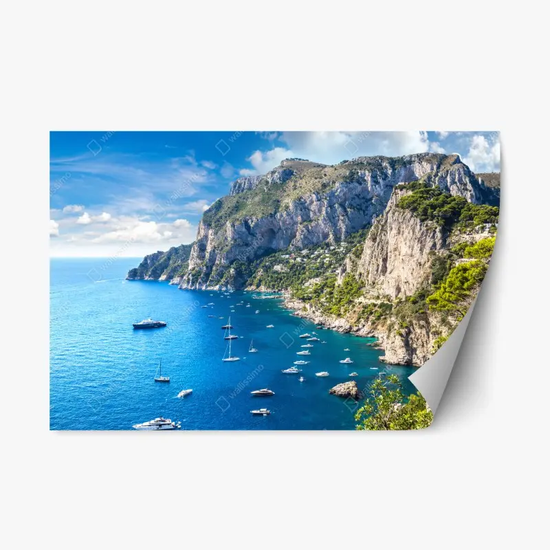 Repositionierbarer Aufkleber Capri sommerküste mit klippen