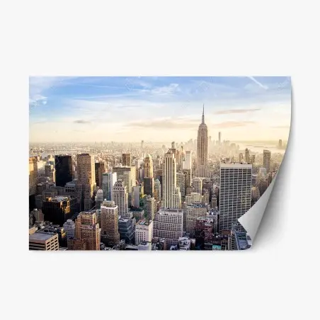 Repositionierbarer Aufkleber New York skyline im morgenlicht – Pixers®