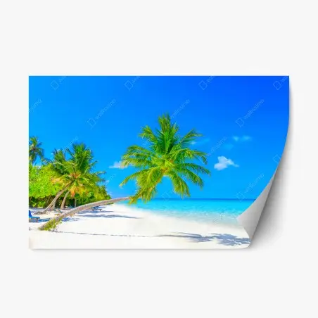 Repositionierbarer Aufkleber traumhafte strandlandschaft auf den Malediven – Pixers®