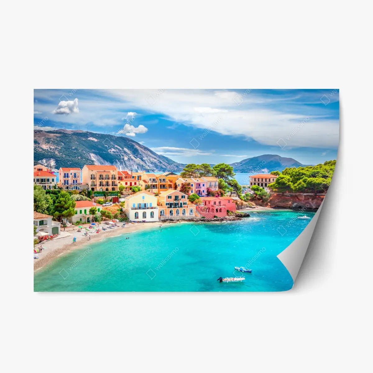 Repositionierbarer Aufkleber Assos küstenblick, Kefalonia – Pixers®