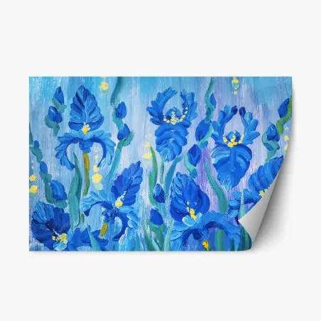 Repositionierbarer Aufkleber lebendiger blauer iris-bund – Pixers®