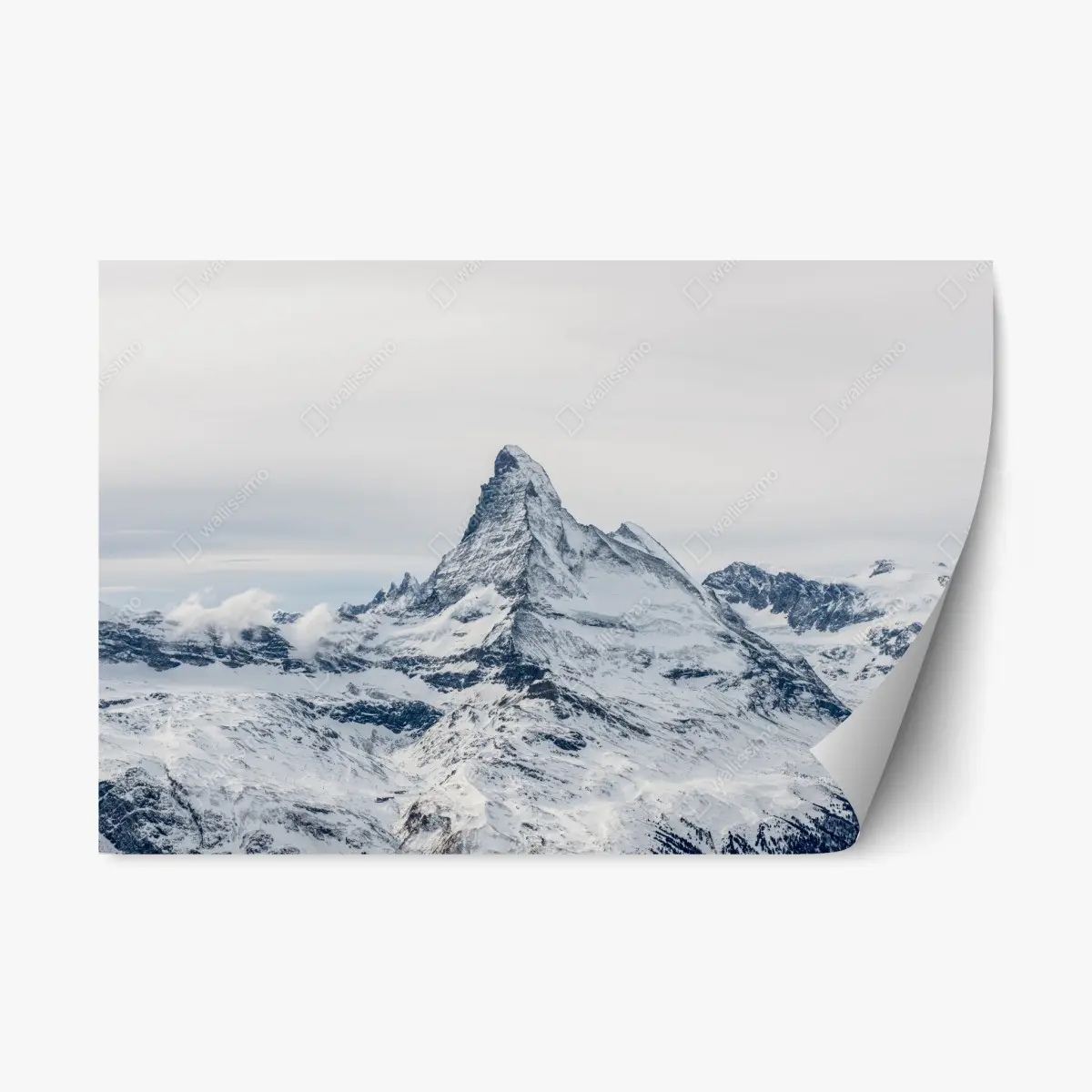 Repositionierbarer Aufkleber majestätischer schneebedeckter berggipfel – Pixers®