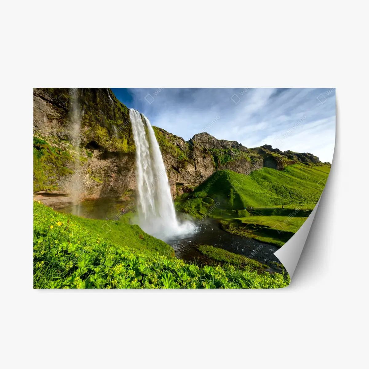 Repositionierbarer Aufkleber Seljalandsfoss wasserfall in Island – Pixers®