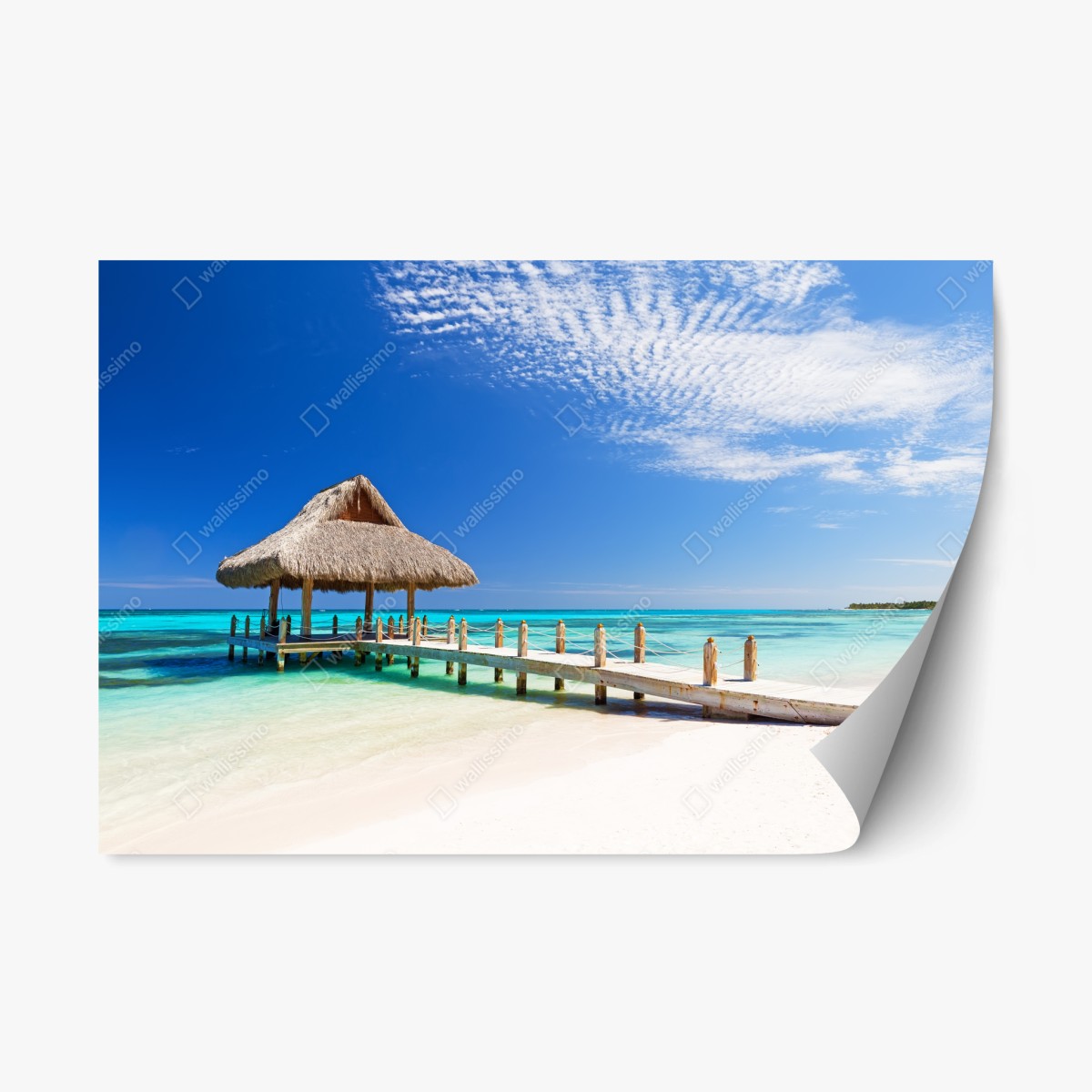 Repositionierbarer Aufkleber ruhiger strandsteg in Cap Cana – Pixers®
