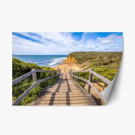 Repositionierbarer Aufkleber weg zum Bells Beach küstenpanorama – Pixers®