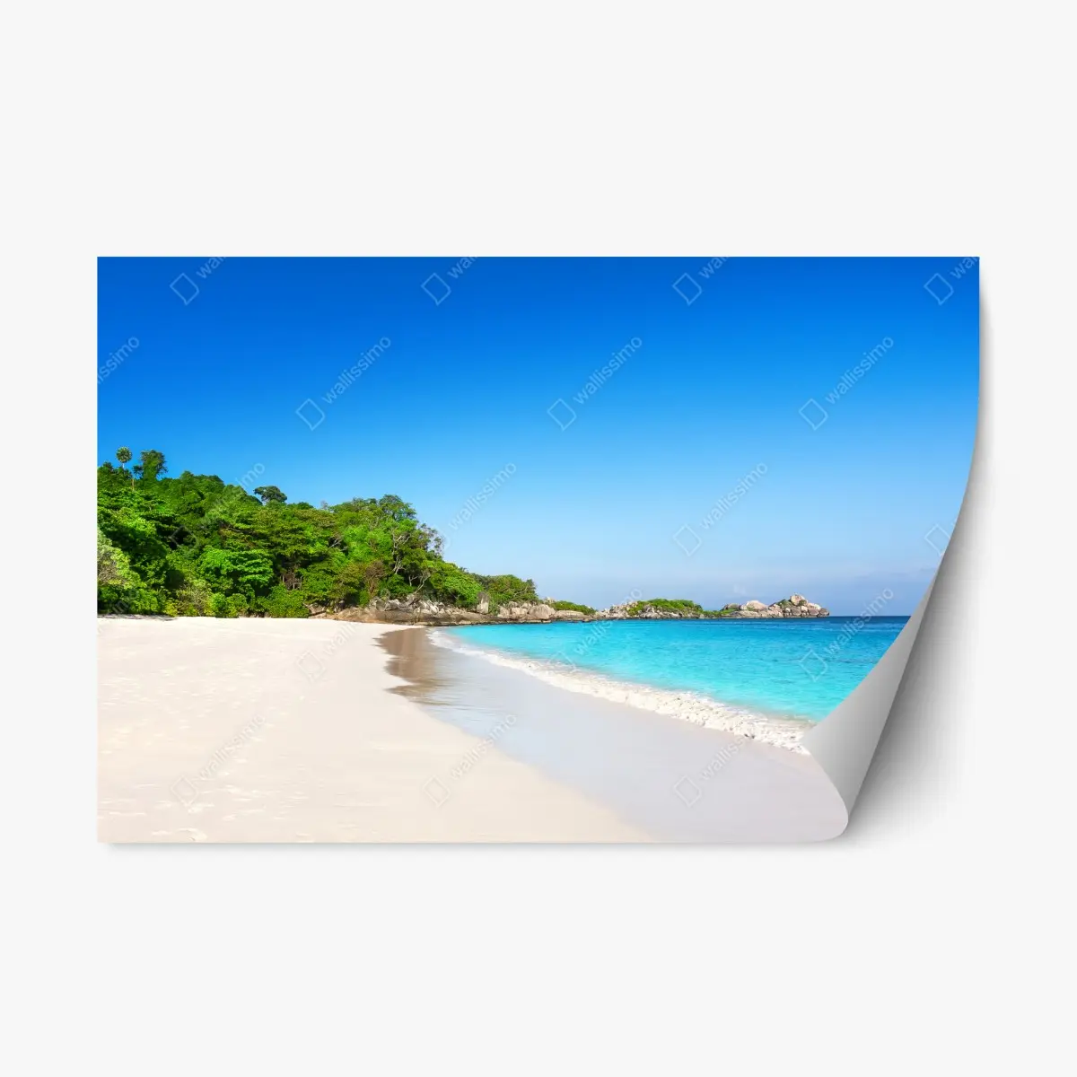 Repositionierbarer Aufkleber tropischer strand mit weißem sand – Pixers®