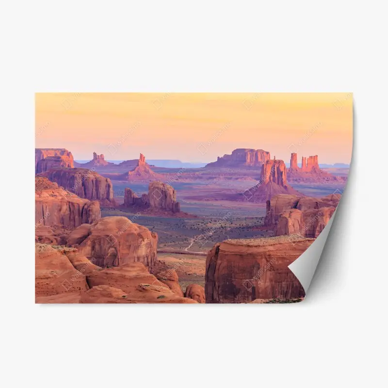 Repositionierbarer Aufkleber Monument Valley wüsten sonnenuntergang panorama