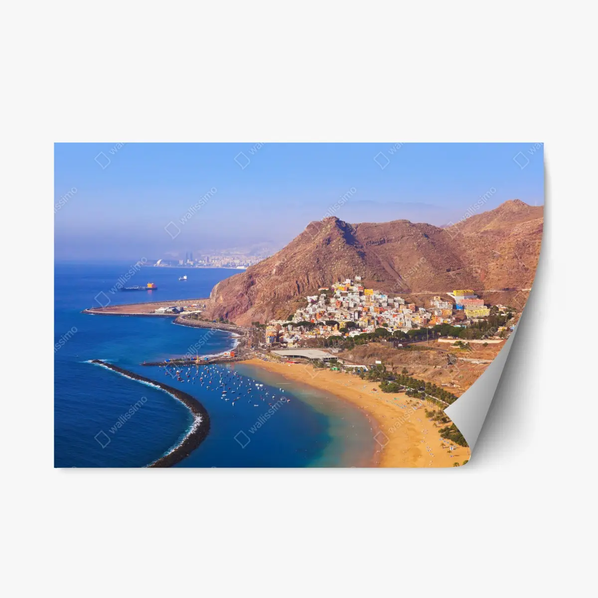 Repositionierbarer Aufkleber strandmotiv Playa de Las Teresitas, Teneriffa – Pixers®