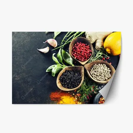 Repositionierbarer Aufkleber lebendige gewürze und frische kräuter – Pixers®
