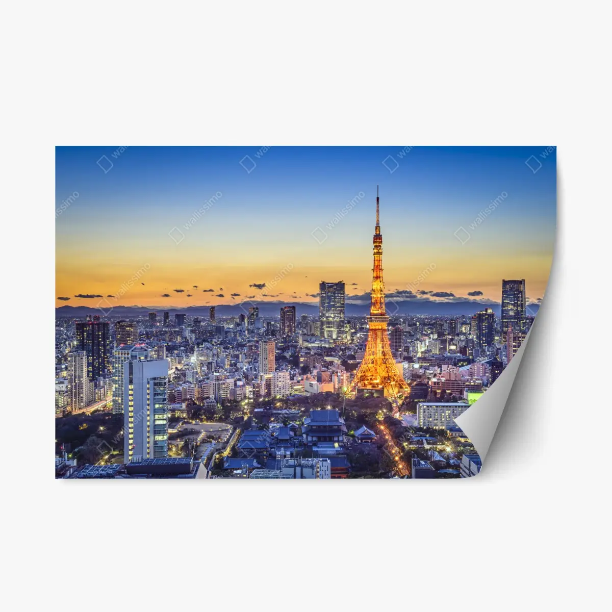 Repositionierbarer Aufkleber Tokyo Tower bei dämmerung – Pixers®