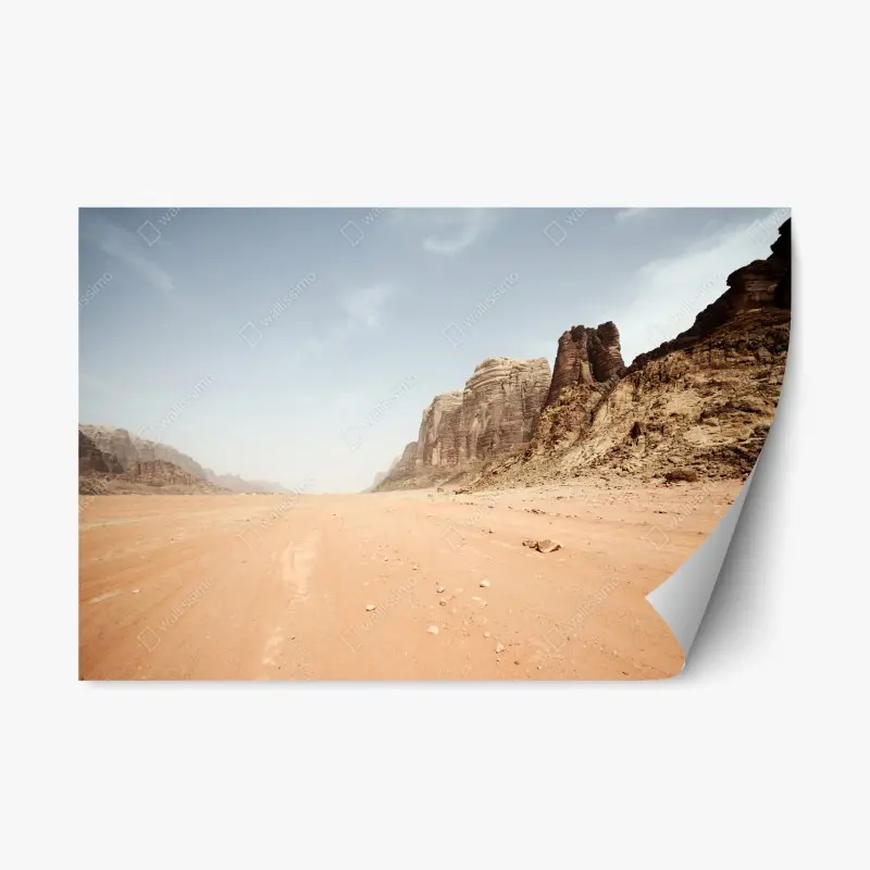 Repositionierbarer Aufkleber weites wüstenpanorama in Wadi Rum, Jordanien
