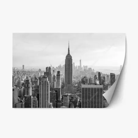 Repositionierbarer Aufkleber New York skyline in schwarzweiß – Pixers®