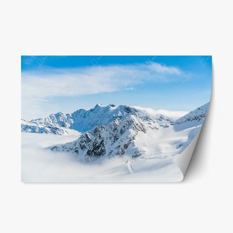Repositionierbarer Aufkleber panorama des Kaunertal gletschers über verschneiten gipfeln