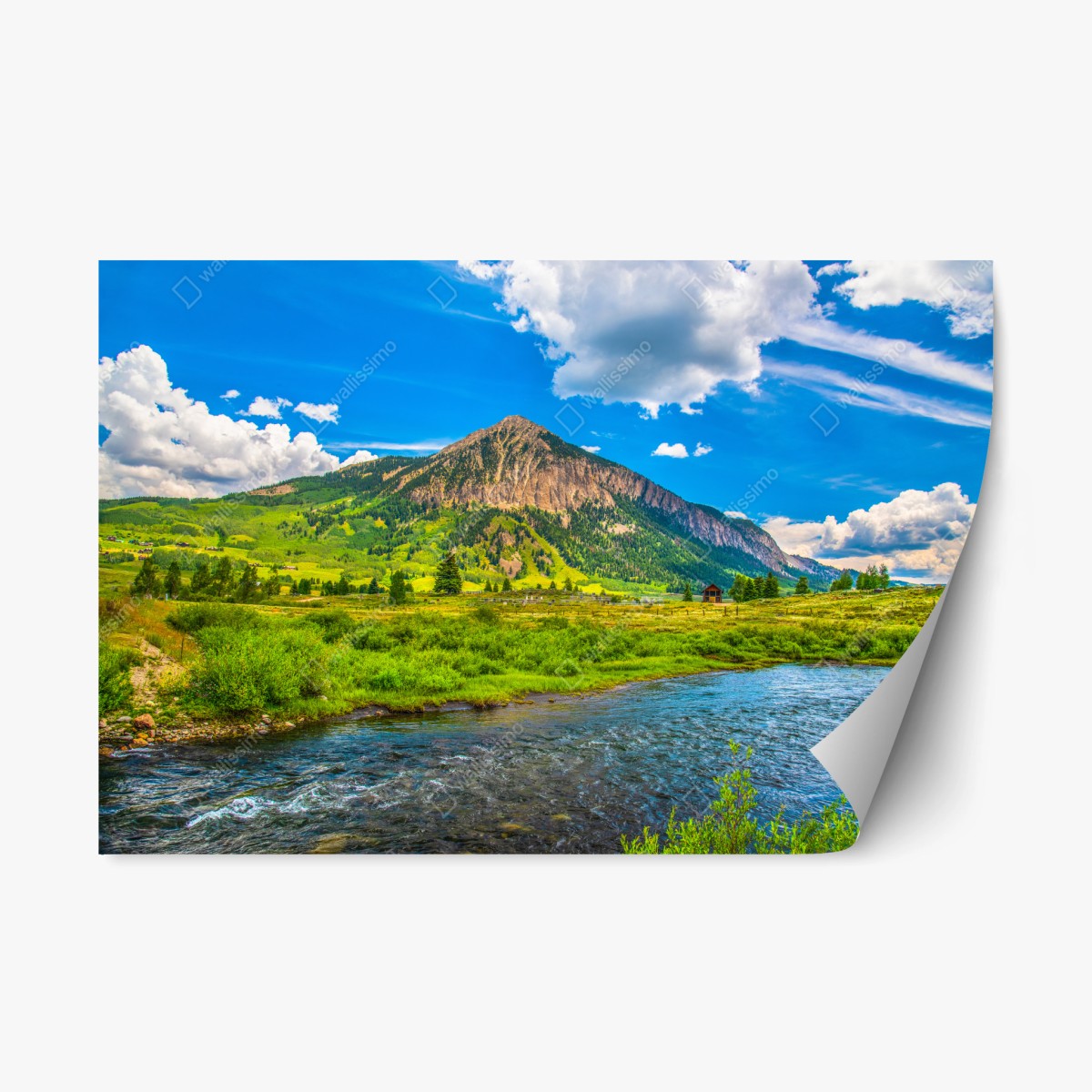 Repositionierbarer Aufkleber sonnige berge von Crested Butte, Colorado – Pixers®
