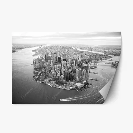 Repositionierbarer Aufkleber Manhattan skyline aus der luft – Pixers®