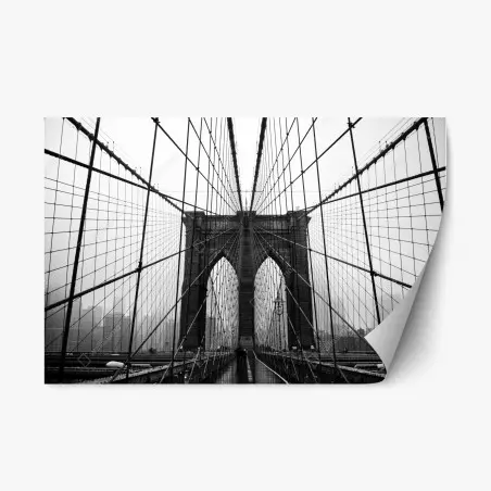 Repositionierbarer Aufkleber Brooklyn Bridge geometrische perspektive – Pixers®