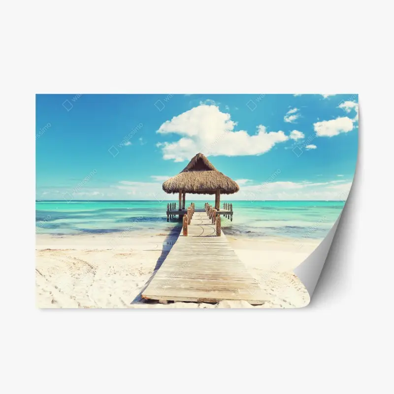 Repositionierbarer Aufkleber tropischer steg in Punta Cana