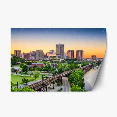 Repositionierbarer Aufkleber Richmond skyline bei sonnenuntergang – Pixers®