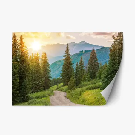 Repositionierbarer Aufkleber Colorado bergpfad bei sonnenaufgang – Pixers®