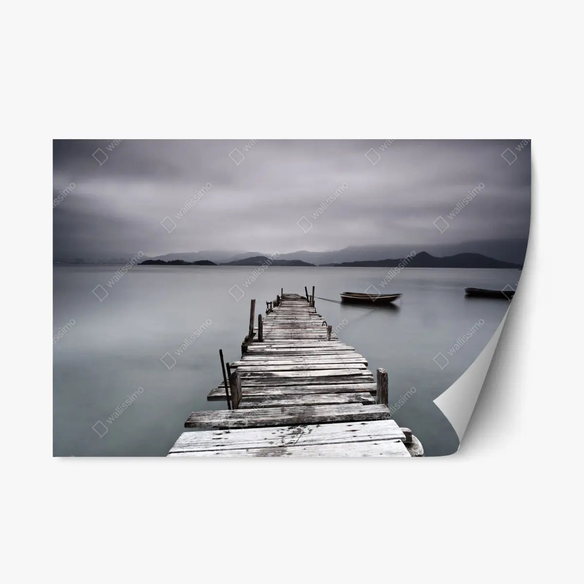 Repositionierbarer Aufkleber ruhige seebrücke über stillem meer – Pixers®