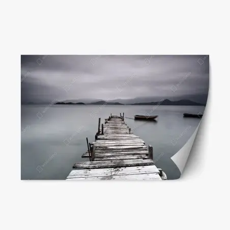 Repositionierbarer Aufkleber ruhige seebrücke über stillem meer – Pixers®