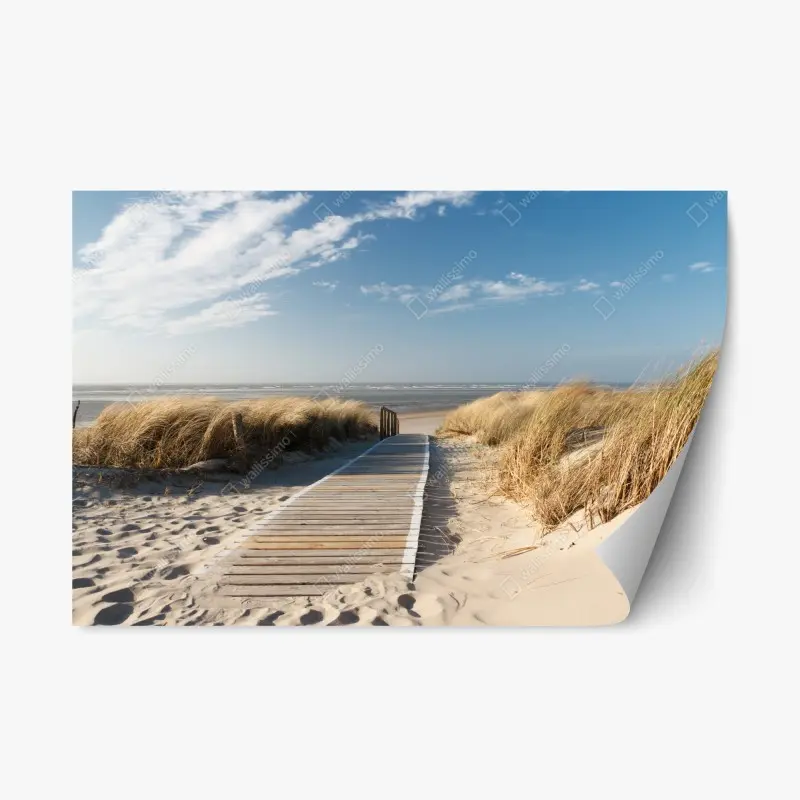 Repositionierbarer Aufkleber holzsteg zum meer
