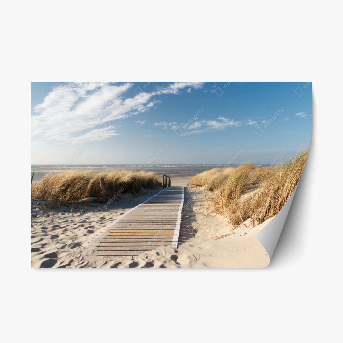 Repositionierbarer Aufkleber holzsteg zum meer – Pixers®