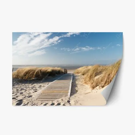 Repositionierbarer Aufkleber holzsteg zum meer – Pixers®