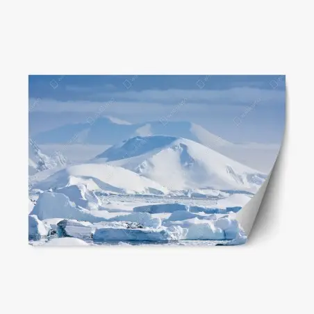 Repositionierbarer Aufkleber verschneite berglandschaft – Pixers®