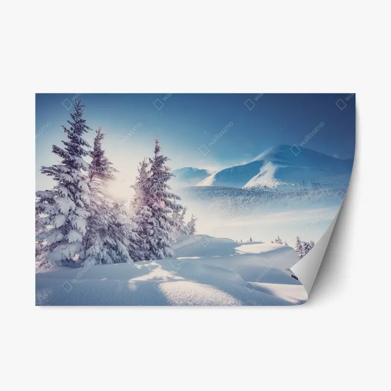 Repositionierbarer Aufkleber majestätische winterlandschaft der Karpaten