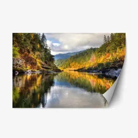 Repositionierbarer Aufkleber Rogue River herbstliche spiegelungen – Pixers®