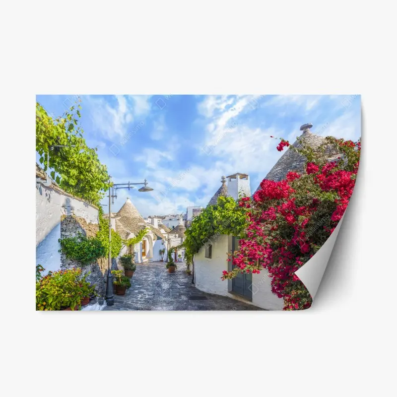 Repositionierbarer Aufkleber Alberobello trulli gasse