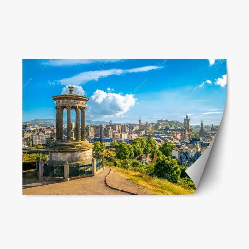 Repositionierbarer Aufkleber Edinburgh skyline vom Calton Hill