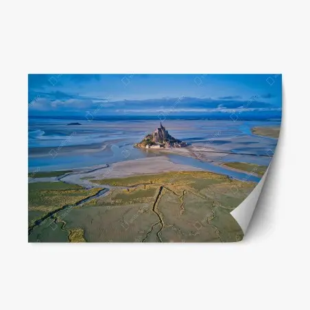 Repositionierbarer Aufkleber Mont Saint-Michel luftaufnahme – Pixers®