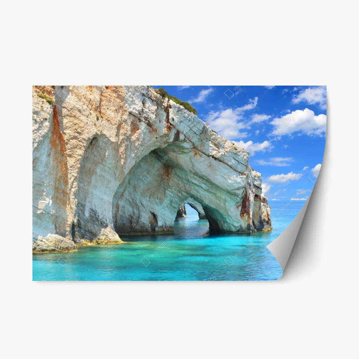 Repositionierbarer Aufkleber blaue höhlen von Zakynthos – Pixers®