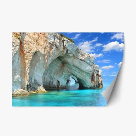 Repositionierbarer Aufkleber blaue höhlen von Zakynthos – Pixers®