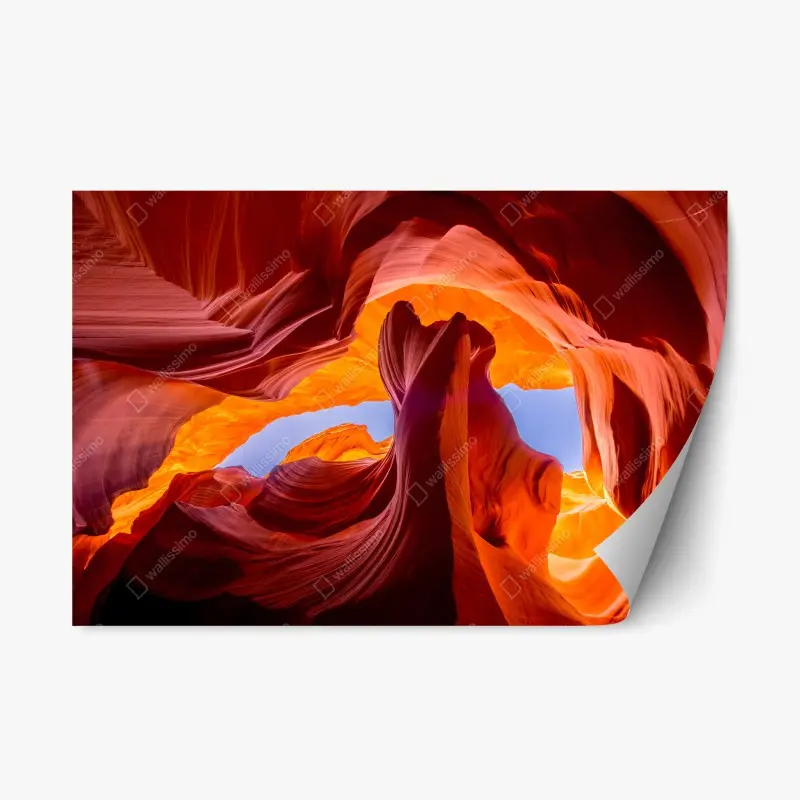 Repositionierbarer Aufkleber sonnenbeleuchteter sandsteincanyon mit lebendigen kurven