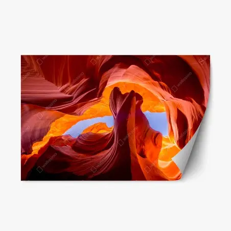 Repositionierbarer Aufkleber sonnenbeleuchteter sandsteincanyon mit lebendigen kurven – Pixers®