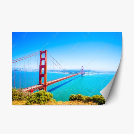 Repositionierbarer Aufkleber Golden Gate Bridge über der bucht von San Francisco – Pixers®