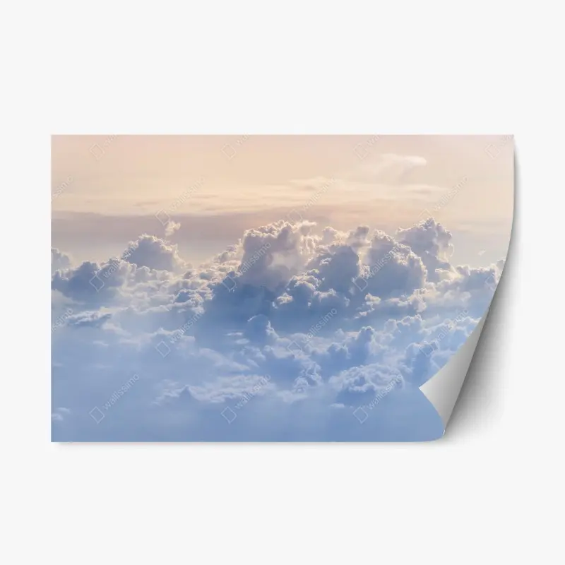 Repositionierbarer Aufkleber sanfte wolken über dem blauen himmel