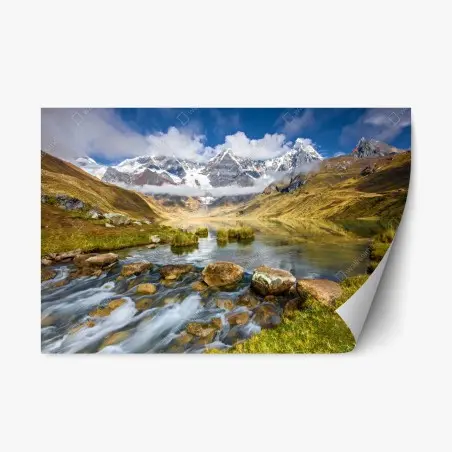 Repositionierbarer Aufkleber majestätischer alpensee – Pixers®