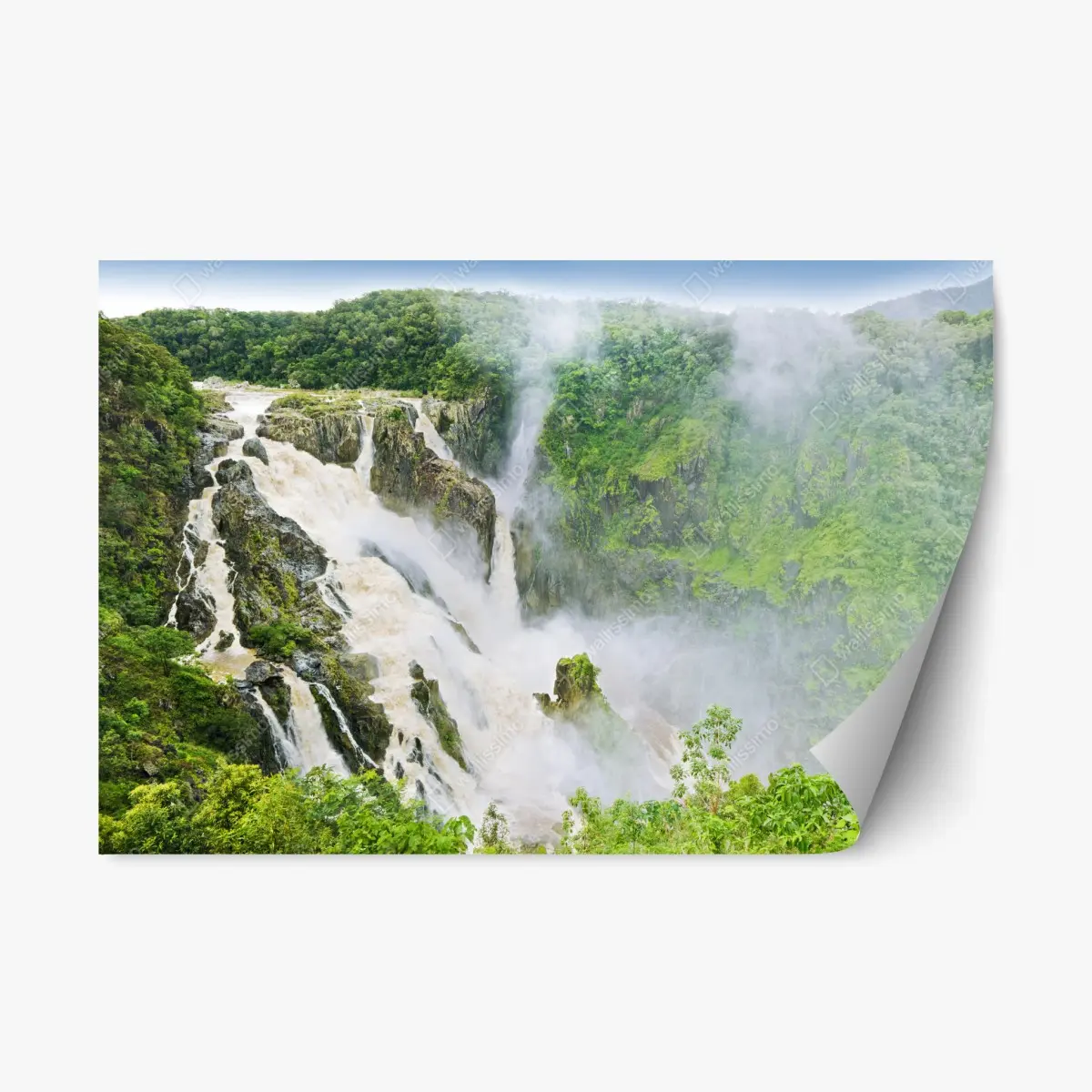 Repositionierbarer Aufkleber wasserfall Barron Falls im regenwald – Pixers®